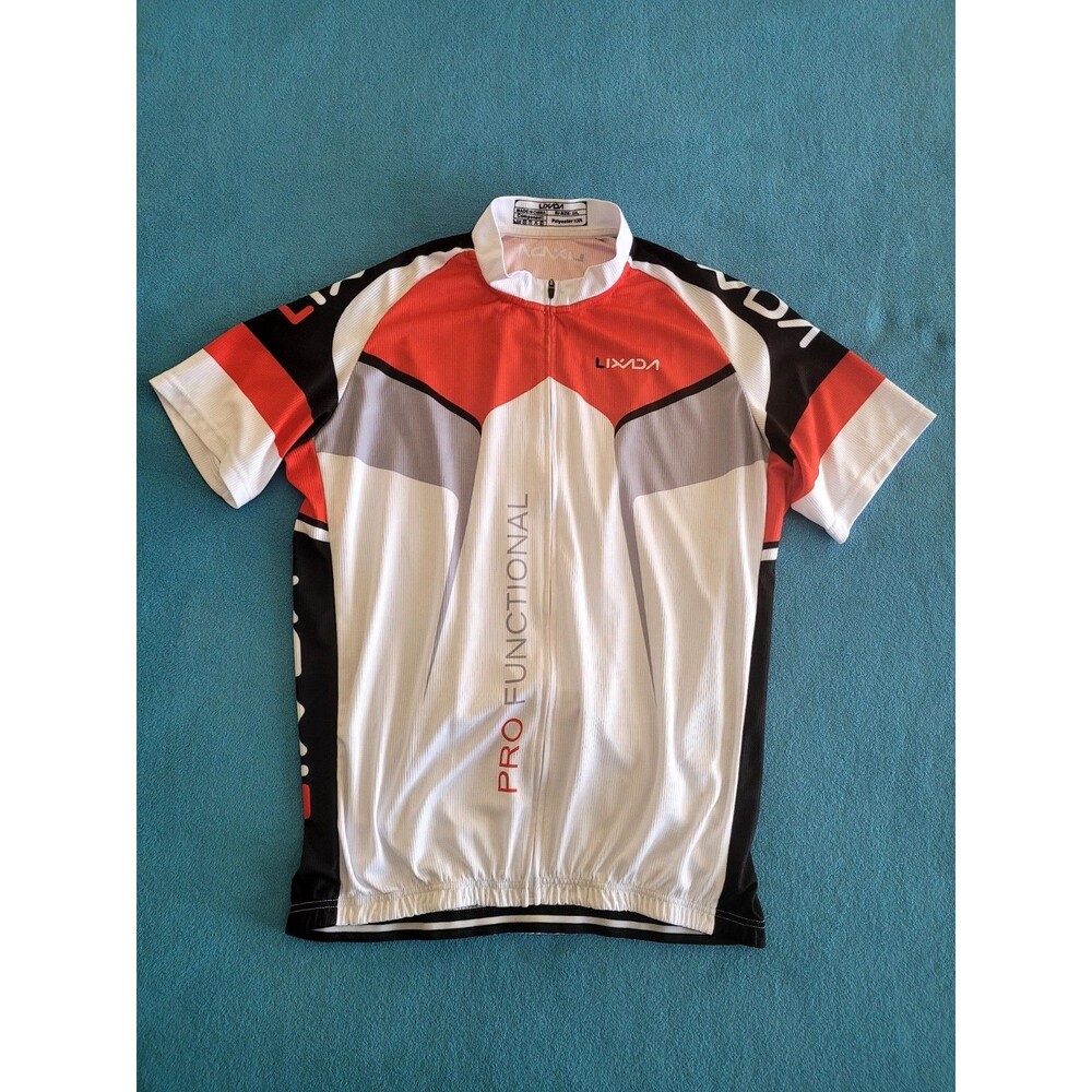 Lixada Men's Cycling Jersey Short Sleeve Size 2XL Breathable Front Zip Pockets